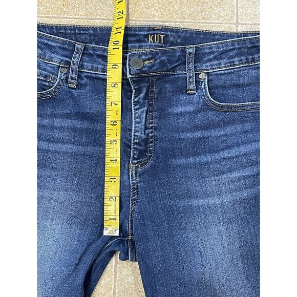 Kut From The Kloth High Rise Fab Ab Ankle Skinny Womens Sz 6 Blue Jeans Raw Cuff - Picture 4 of 12